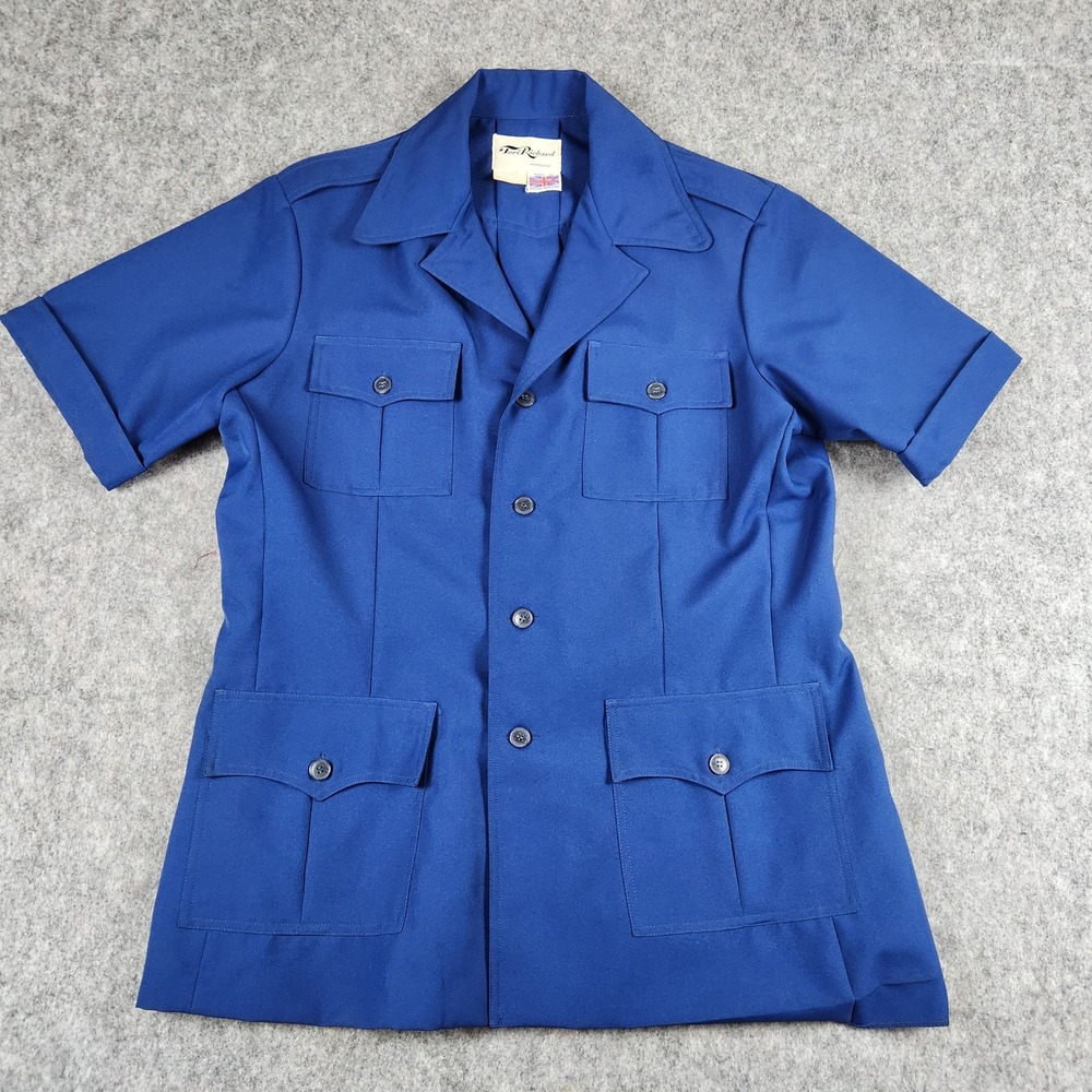 VTG 70s Tori Richard Safari Bush Jacket Men L Union Jack Hong Kong Disco Resort